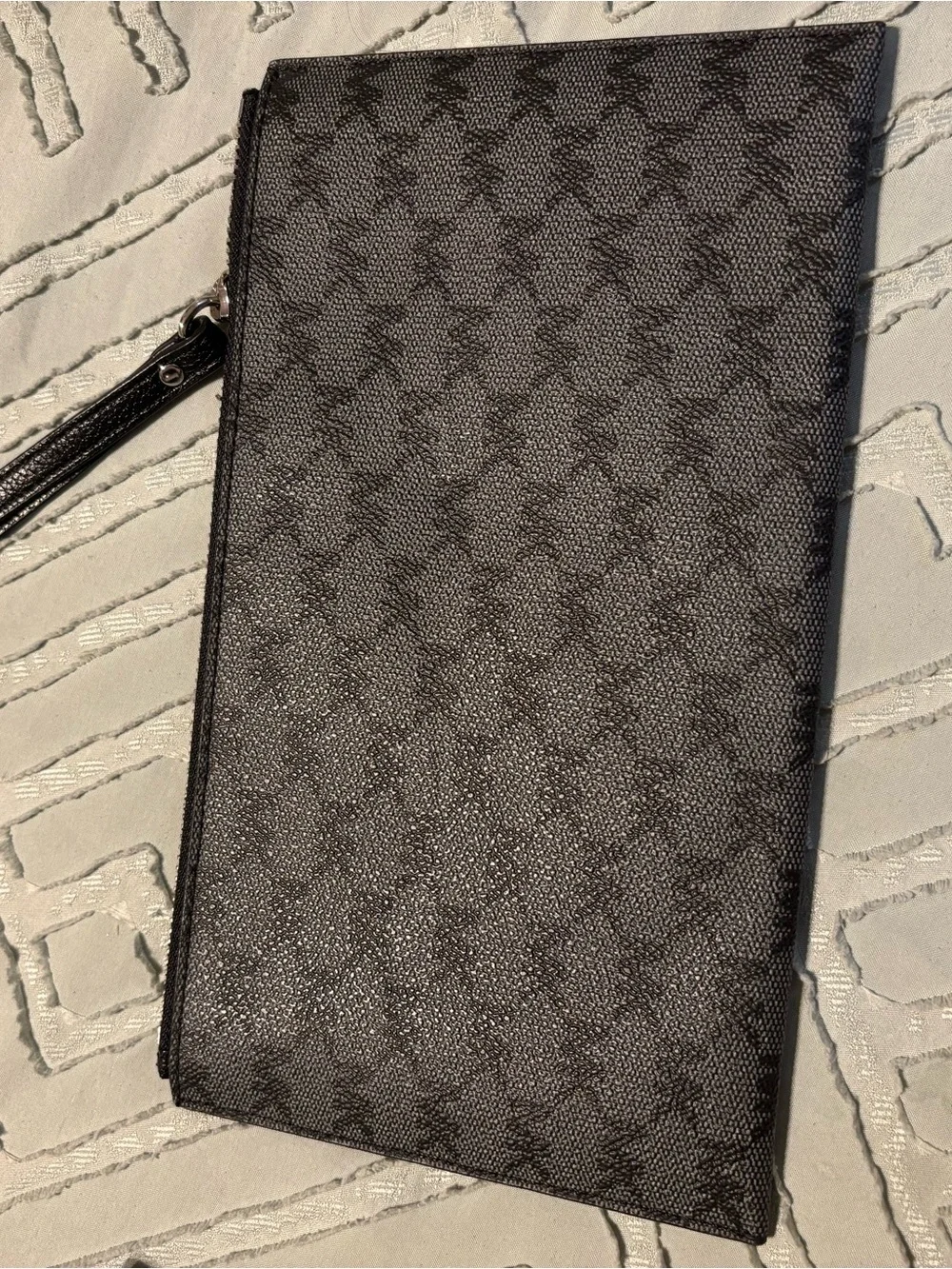 Michael Kors Black Logo-Print Wristlet Clutch